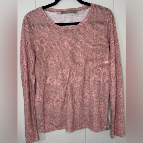 Prana Francis Light Burn Out Long Sleeve Shirt in Burnt Caramel Womens Large - Picture 1 of 11